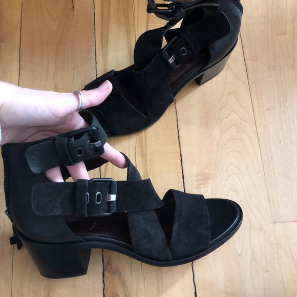 Rag & Bone Heeled Black Leather Sandals